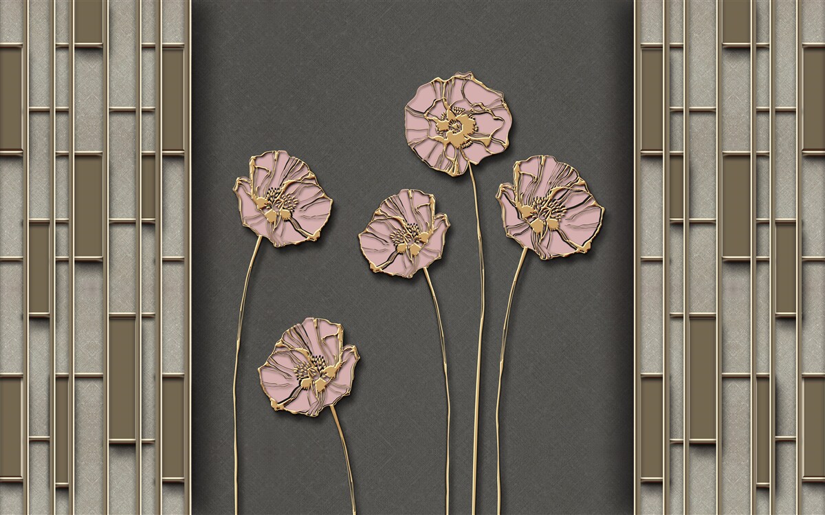 Fototapeta eleganckie maki na srebrnym tle