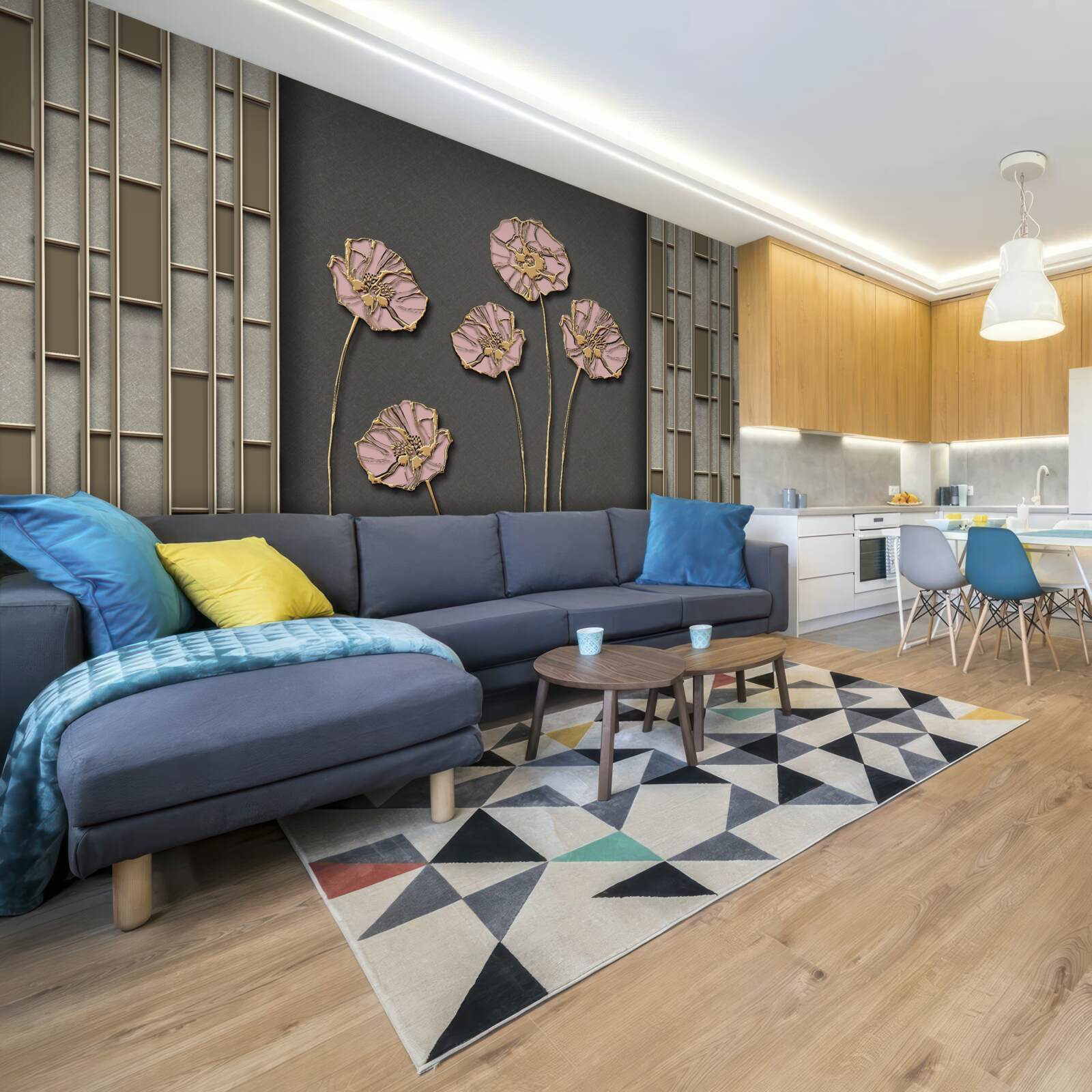 Fototapeta eleganckie maki na srebrnym tle