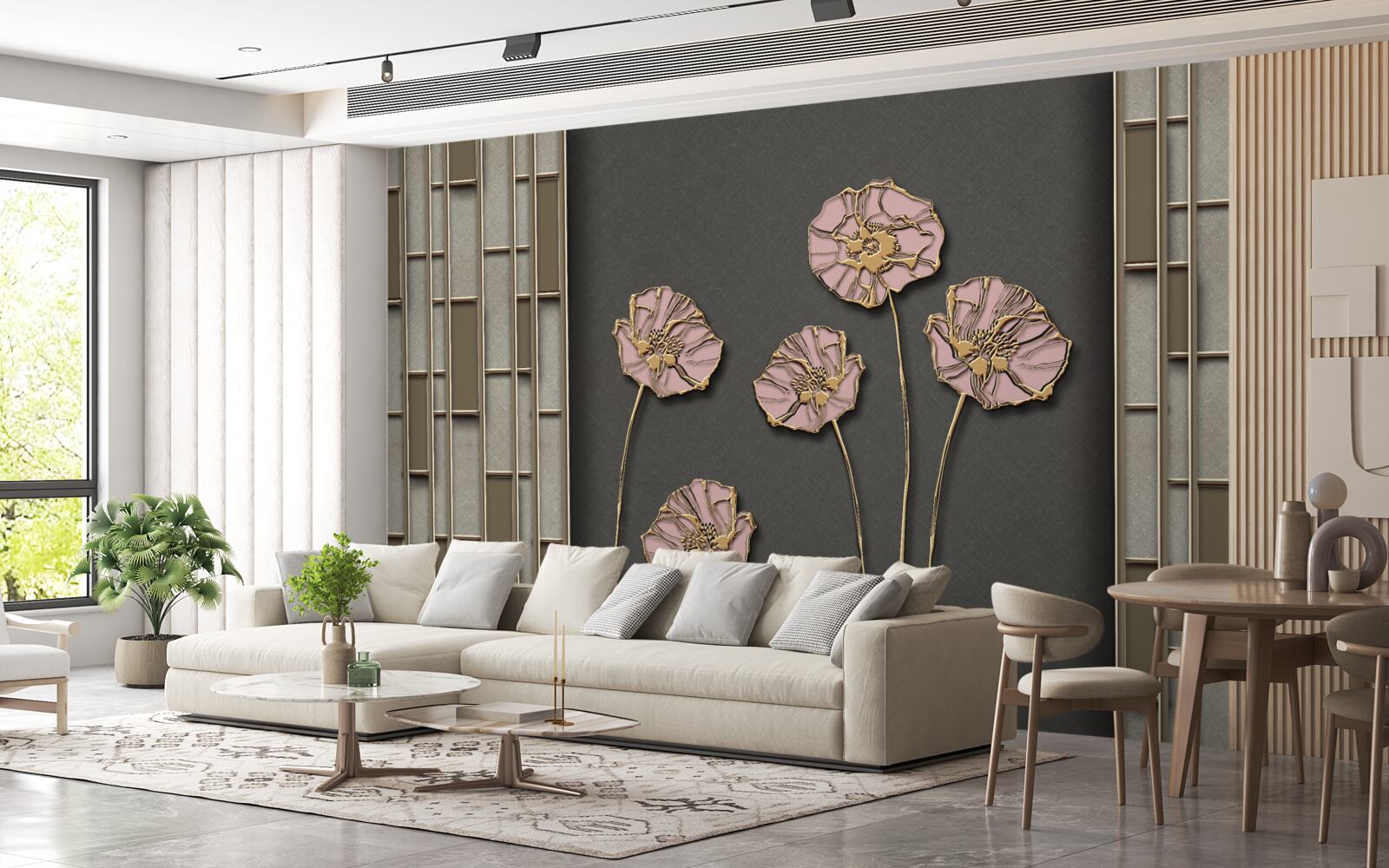 Fototapeta eleganckie maki na srebrnym tle