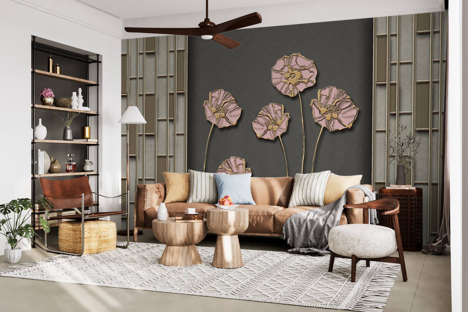 Fototapeta eleganckie maki na srebrnym tle