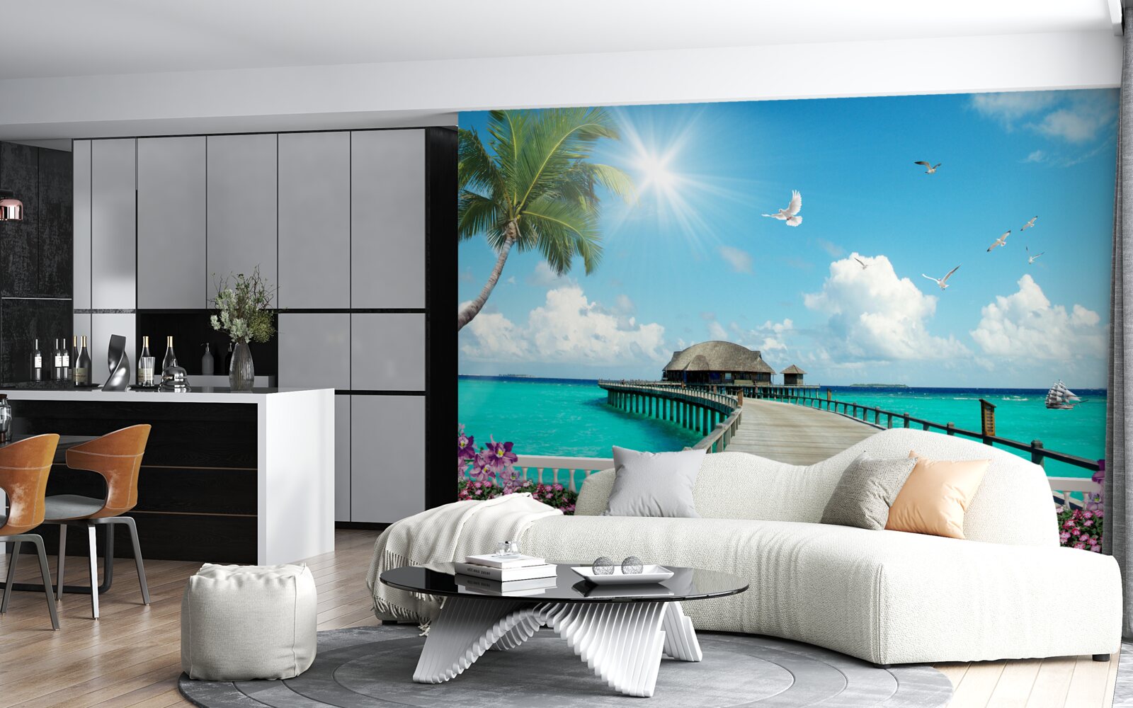 Fototapeta molo prowadzące do zatoki