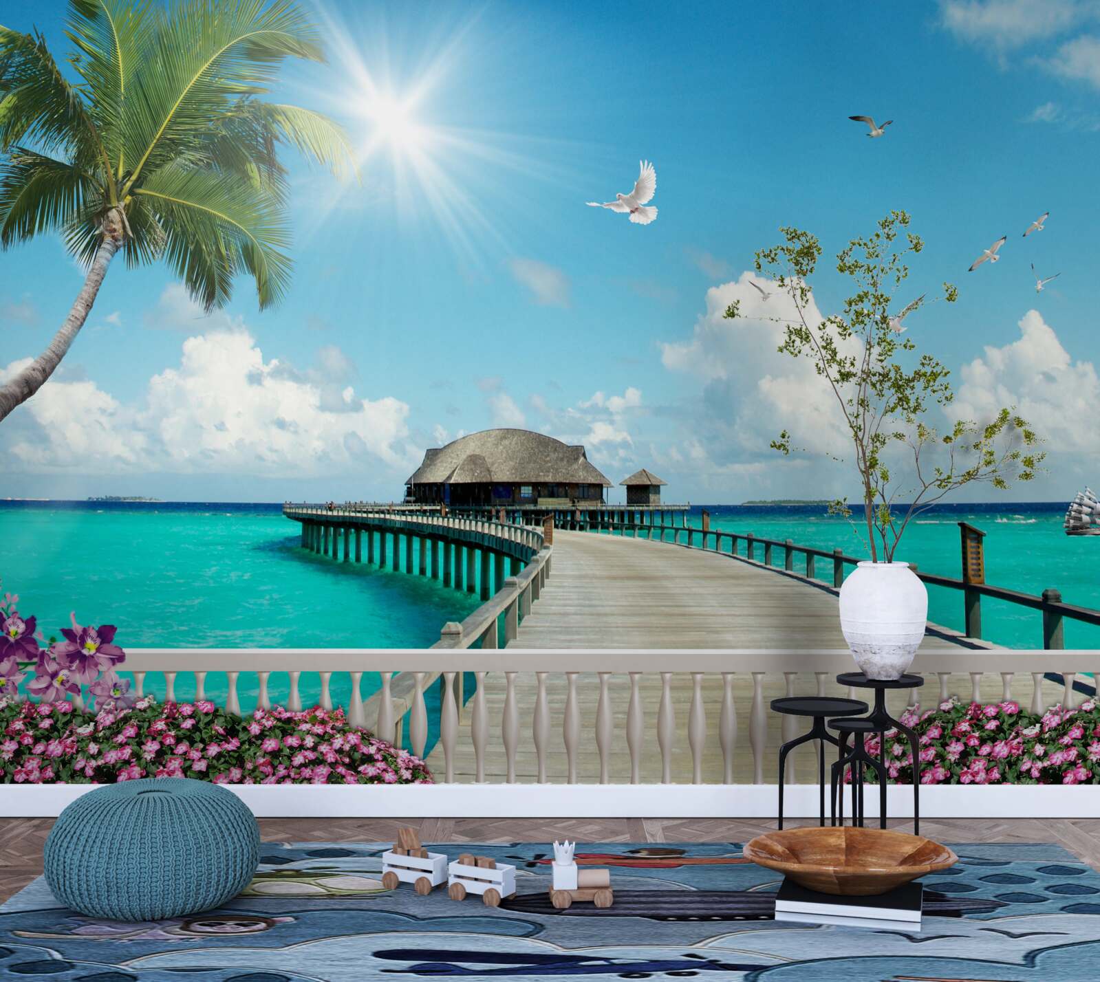 Fototapeta molo prowadzące do zatoki