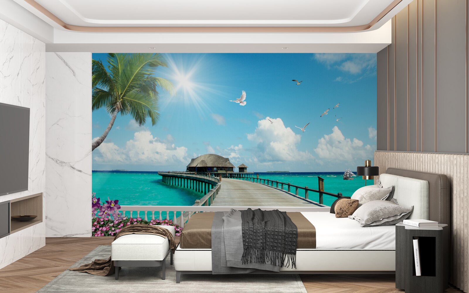 Fototapeta molo prowadzące do zatoki