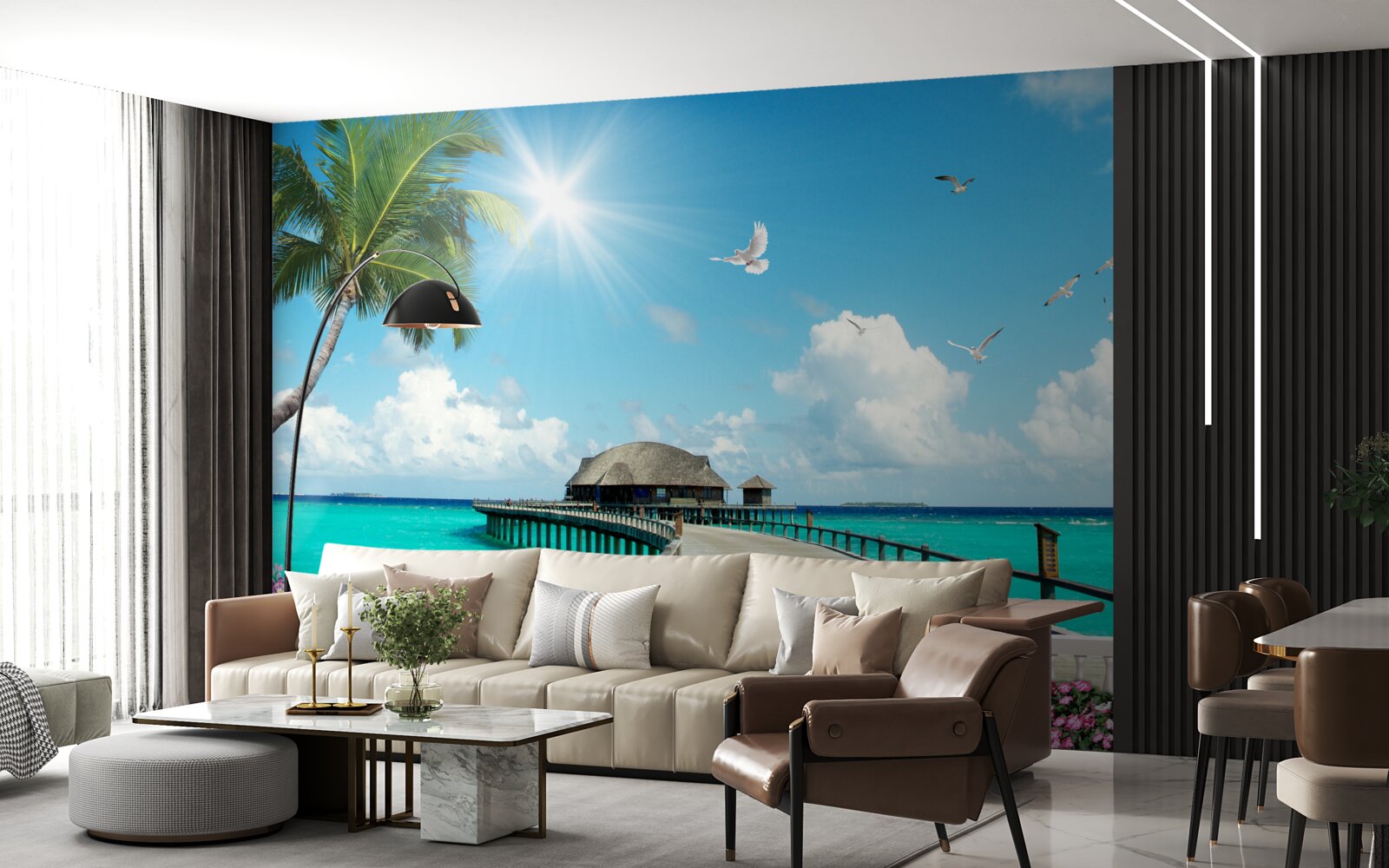 Fototapeta molo prowadzące do zatoki