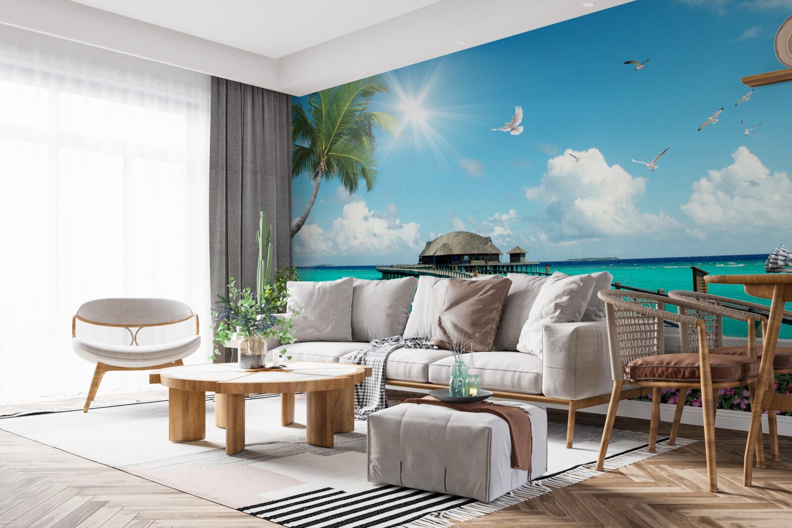 Fototapeta molo prowadzące do zatoki