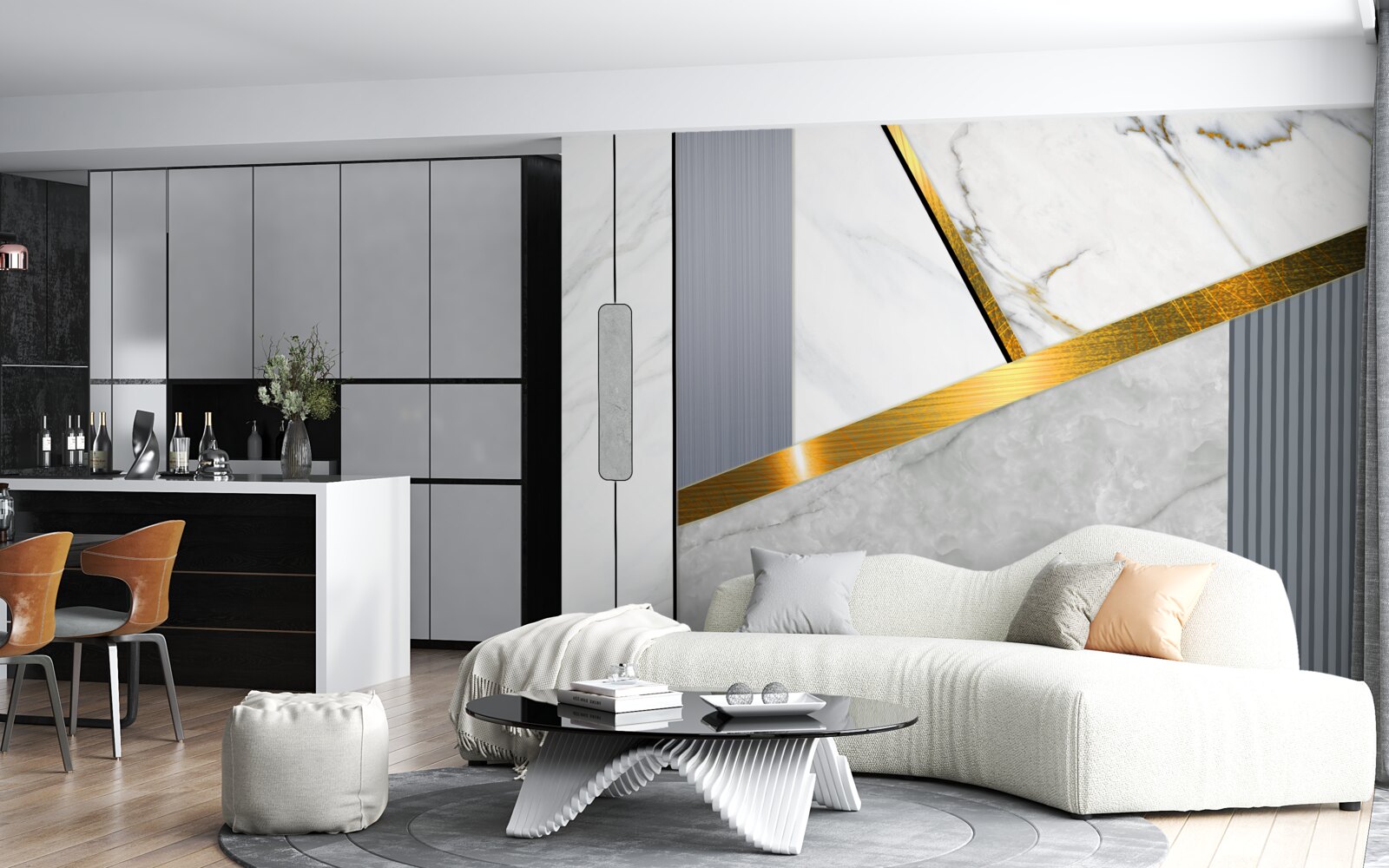 Fototapeta złote złącza na pionowych liniach