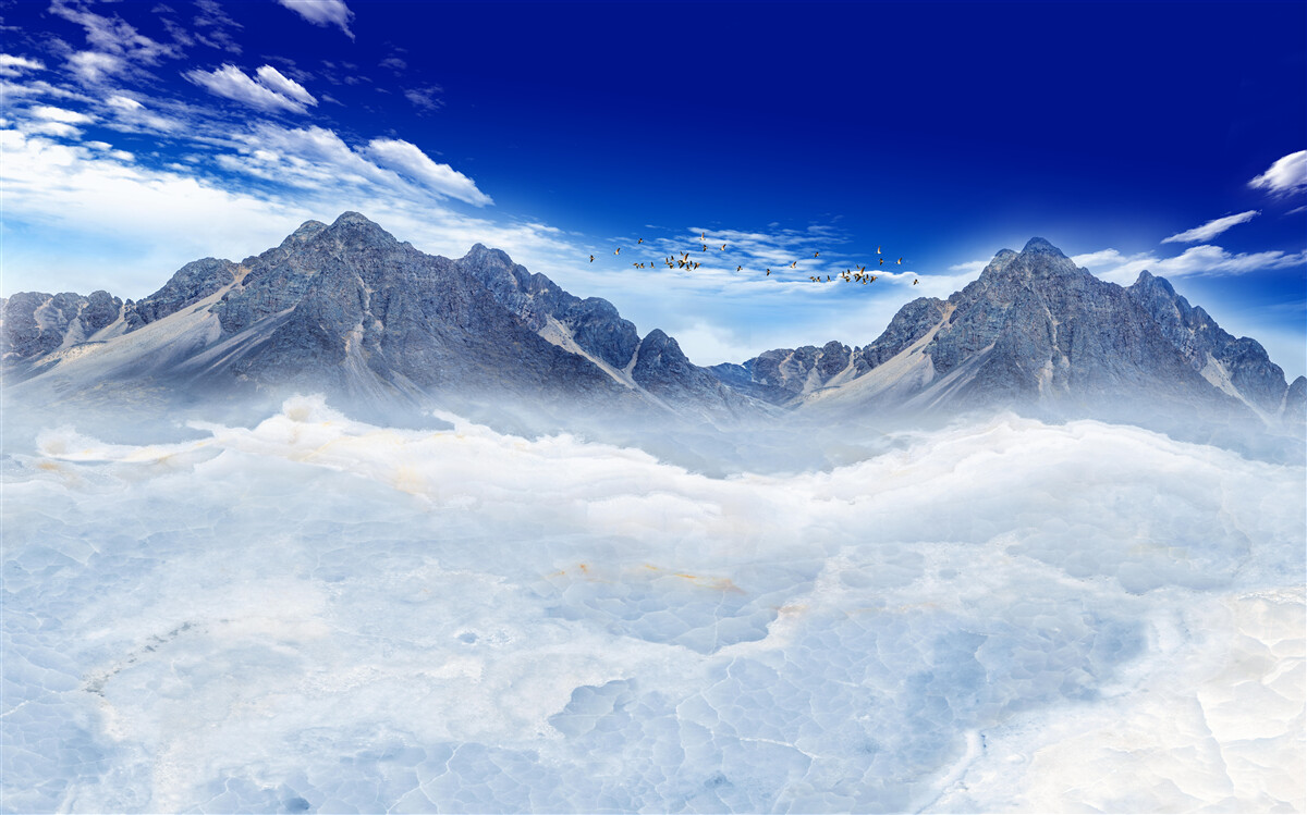 Fototapeta urzekająca górska zasłona mgły