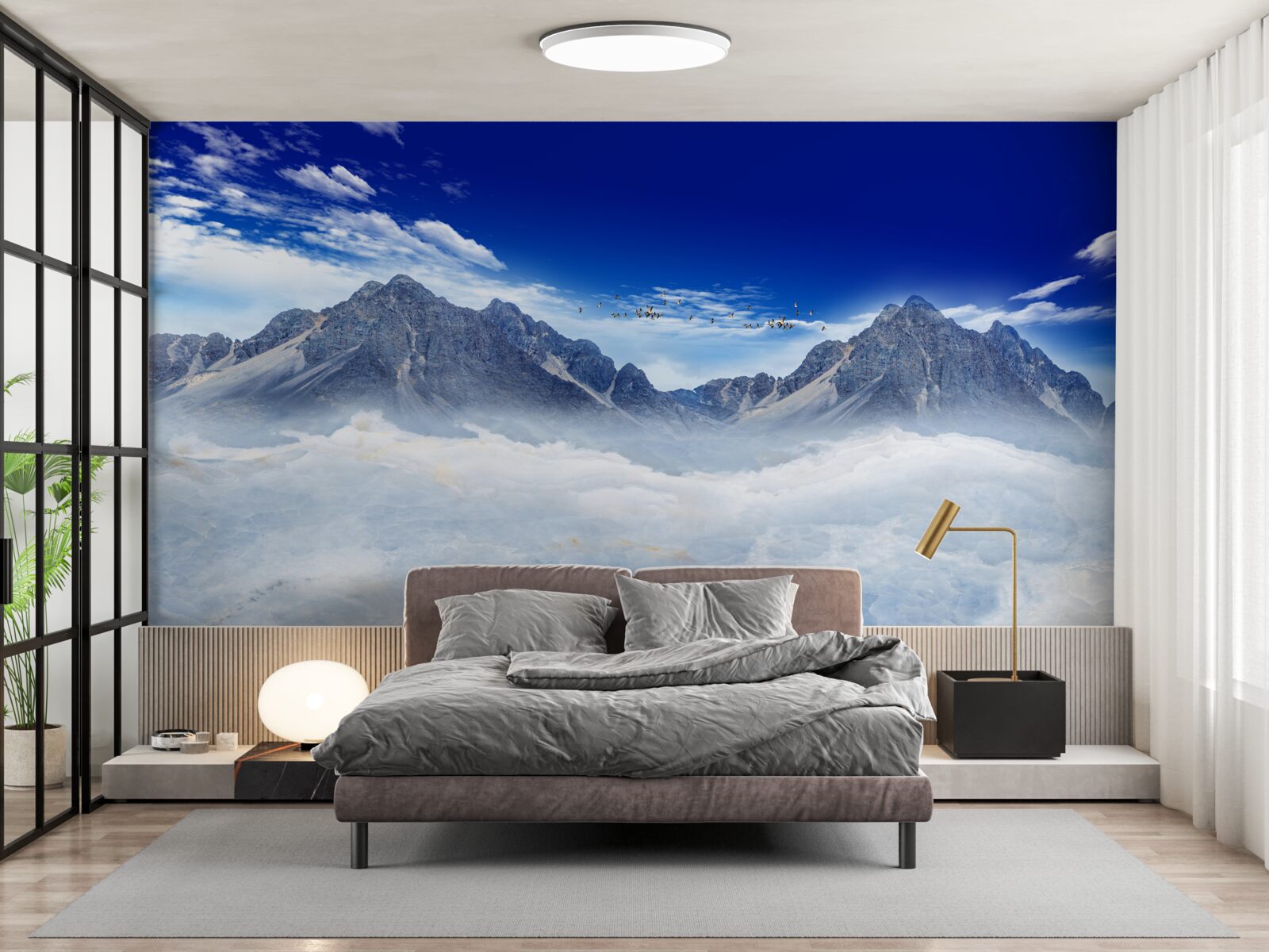 Fototapeta urzekająca górska zasłona mgły