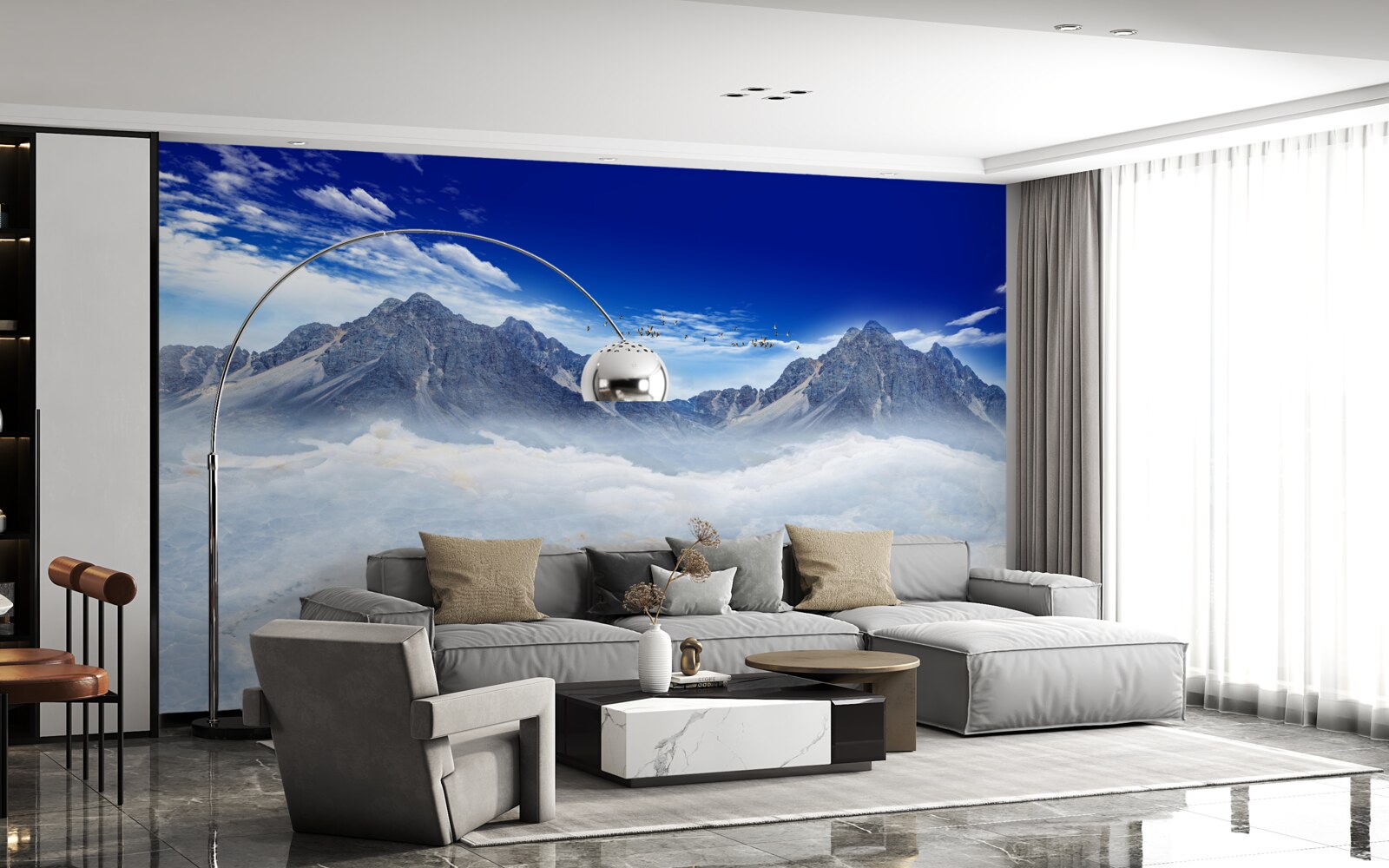 Fototapeta urzekająca górska zasłona mgły