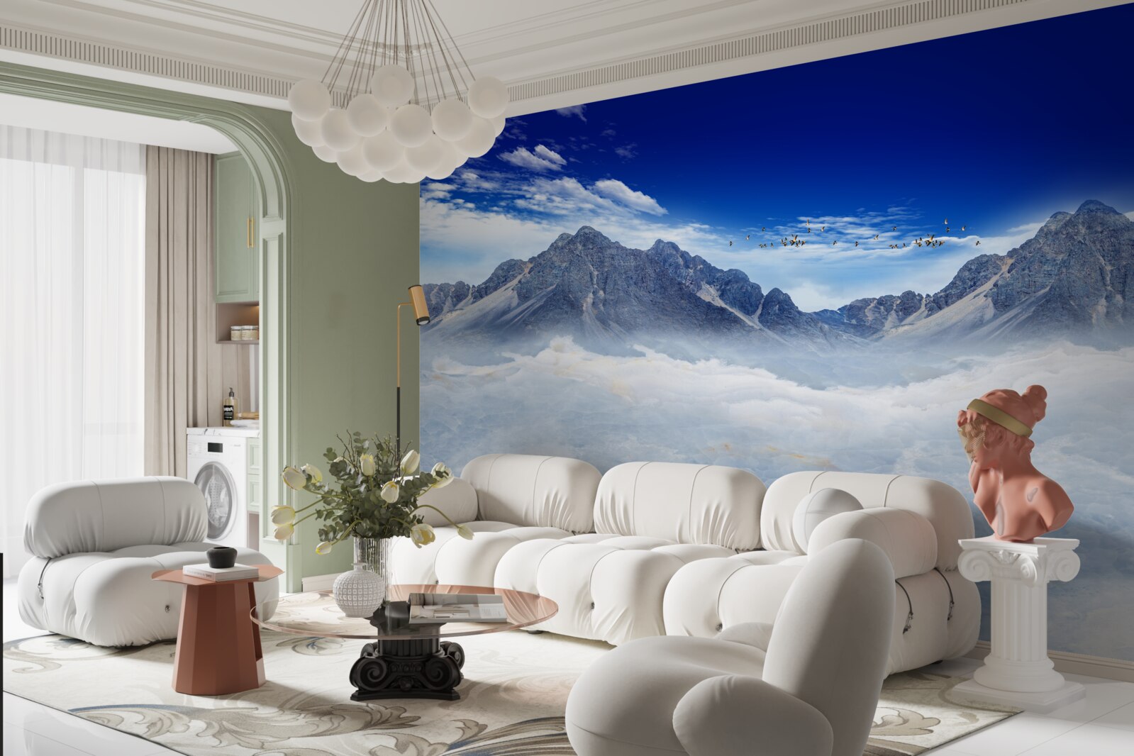 Fototapeta urzekająca górska zasłona mgły