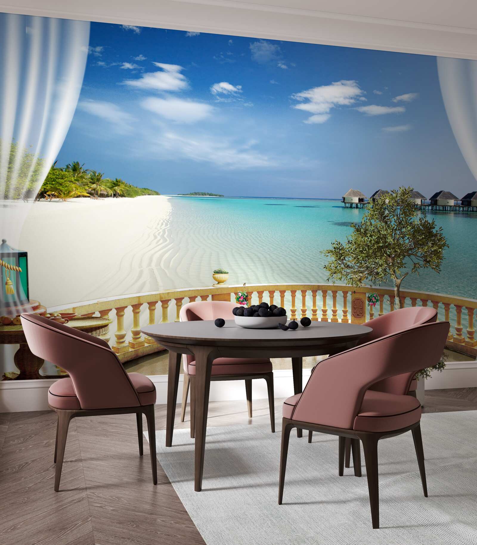 Fototapeta widok na ocean z werandy