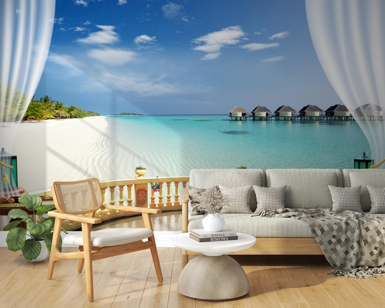 Fototapeta widok na ocean z werandy