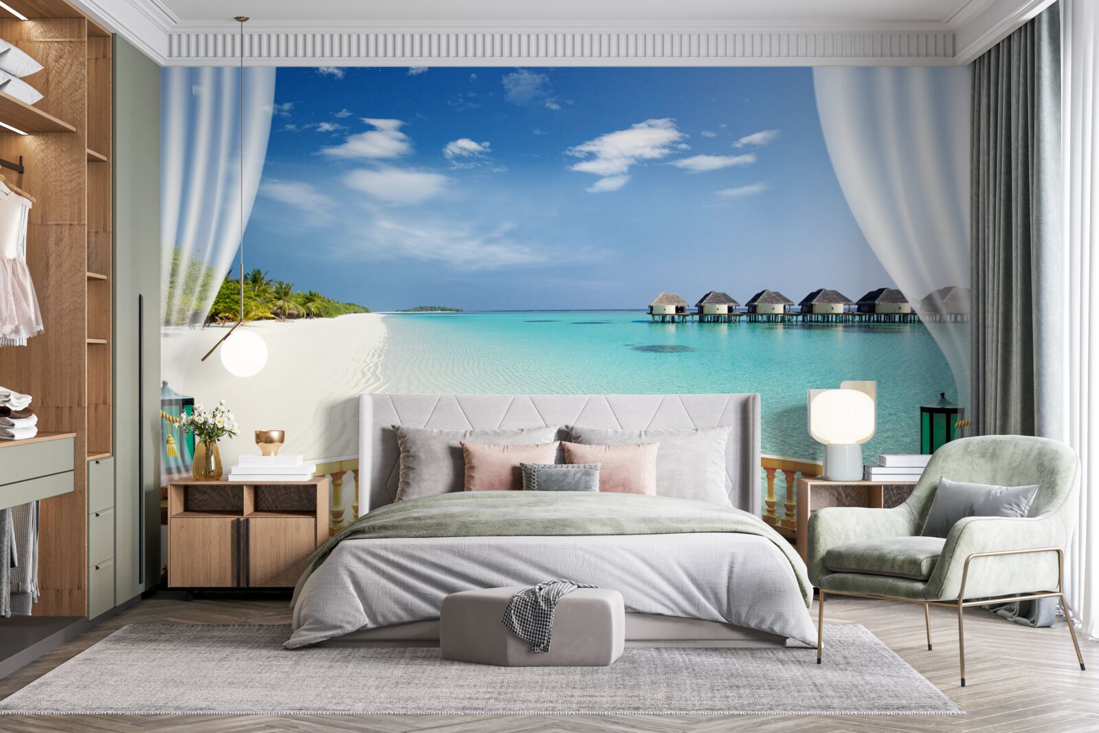 Fototapeta widok na ocean z werandy