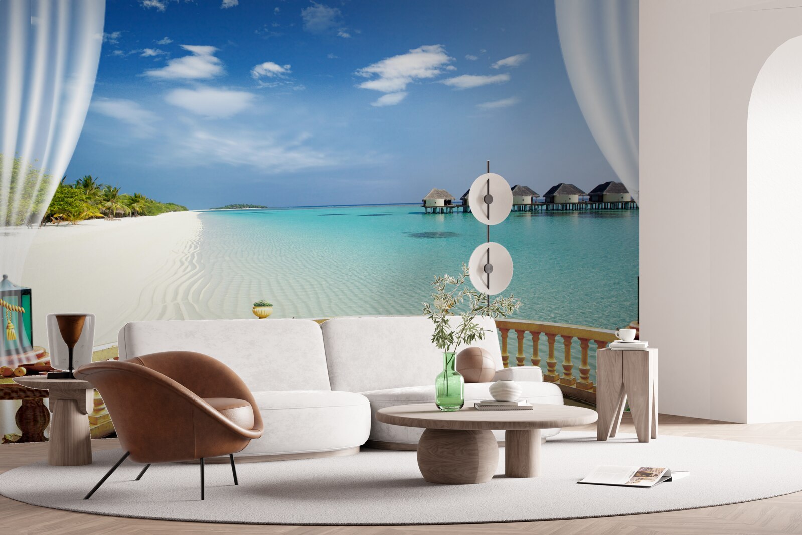 Fototapeta widok na ocean z werandy