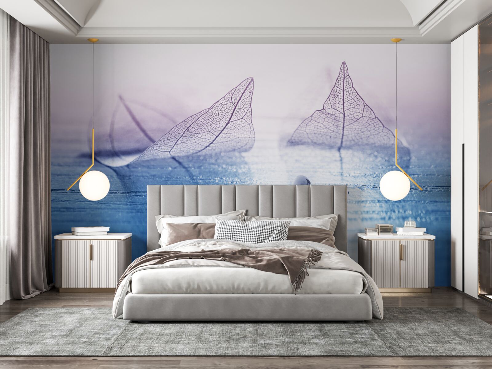 Fototapeta Śnieżnobiały łabędź zdobi spokojną wodę