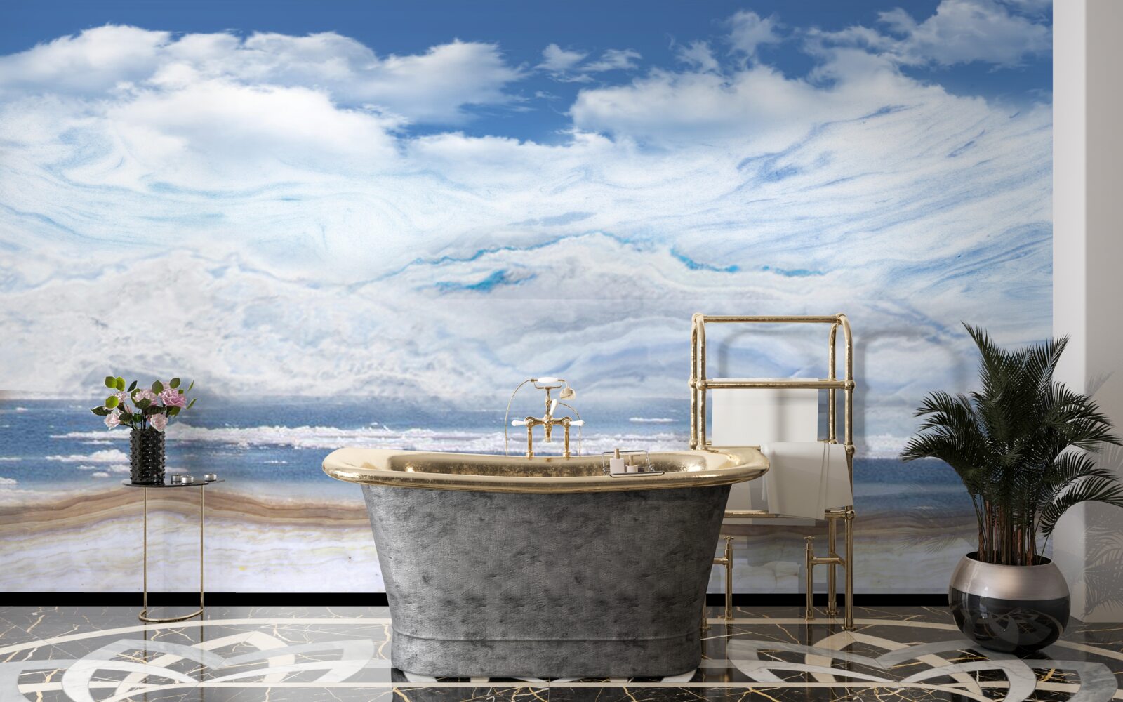 Fototapeta piaszczysta plaża i spokojne morze