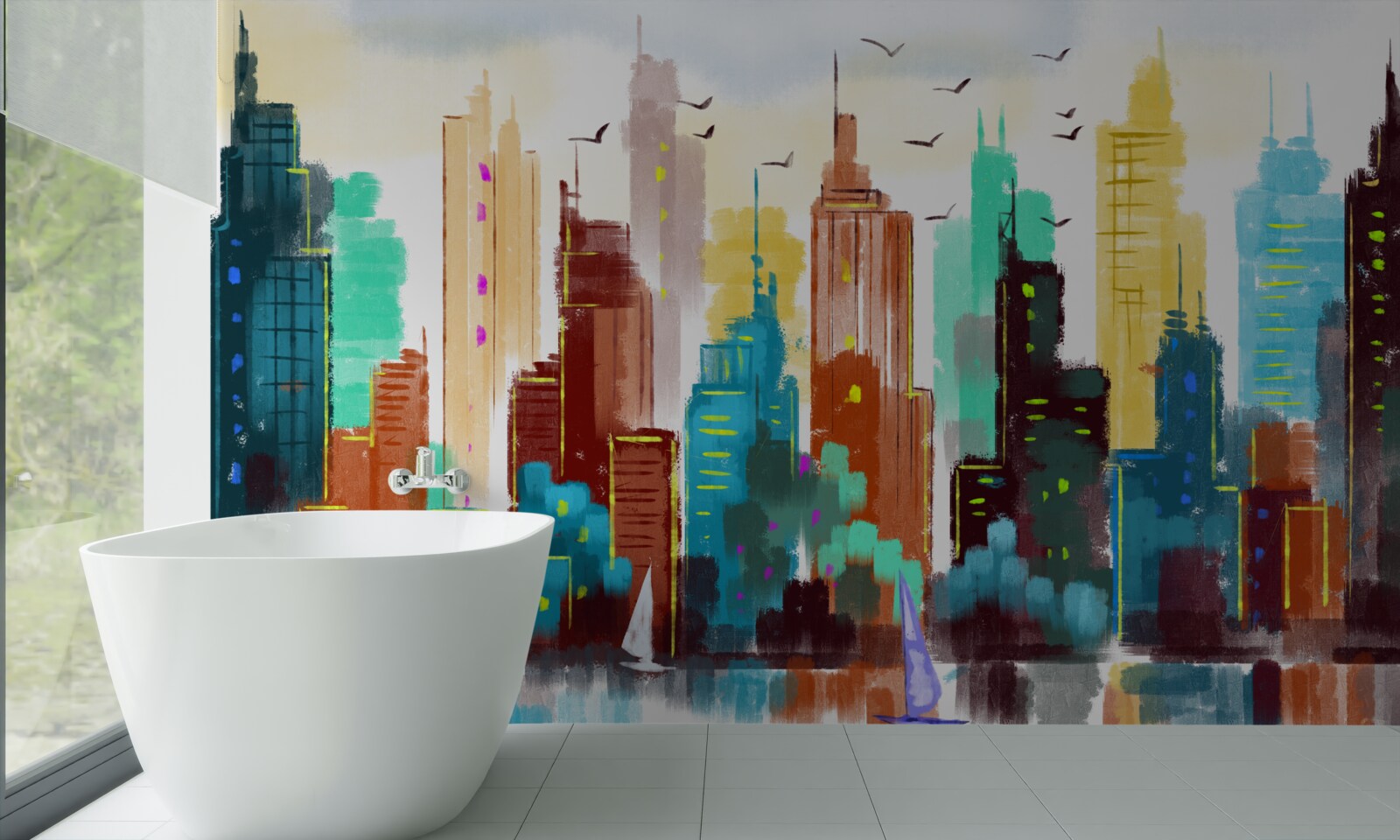 Fototapeta abstrakcyjne przedstawienie nowoczesnego miasta