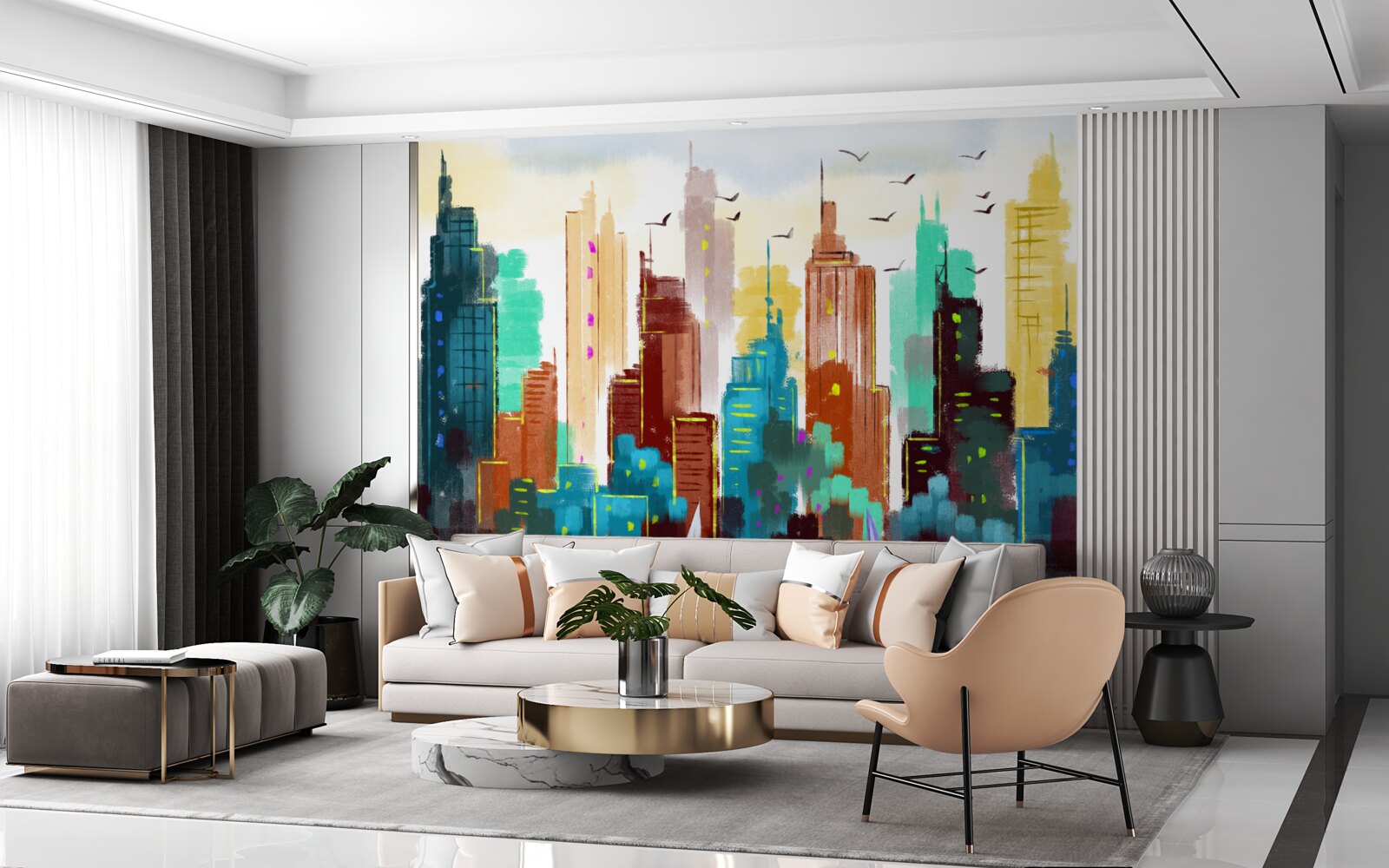 Fototapeta abstrakcyjne przedstawienie nowoczesnego miasta