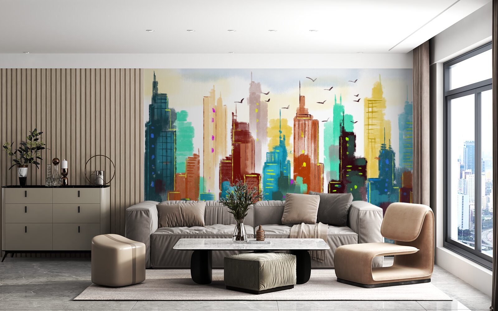 Fototapeta abstrakcyjne przedstawienie nowoczesnego miasta