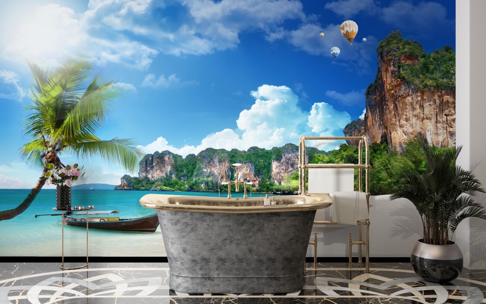 Fototapeta dok na opuszczonej wyspie