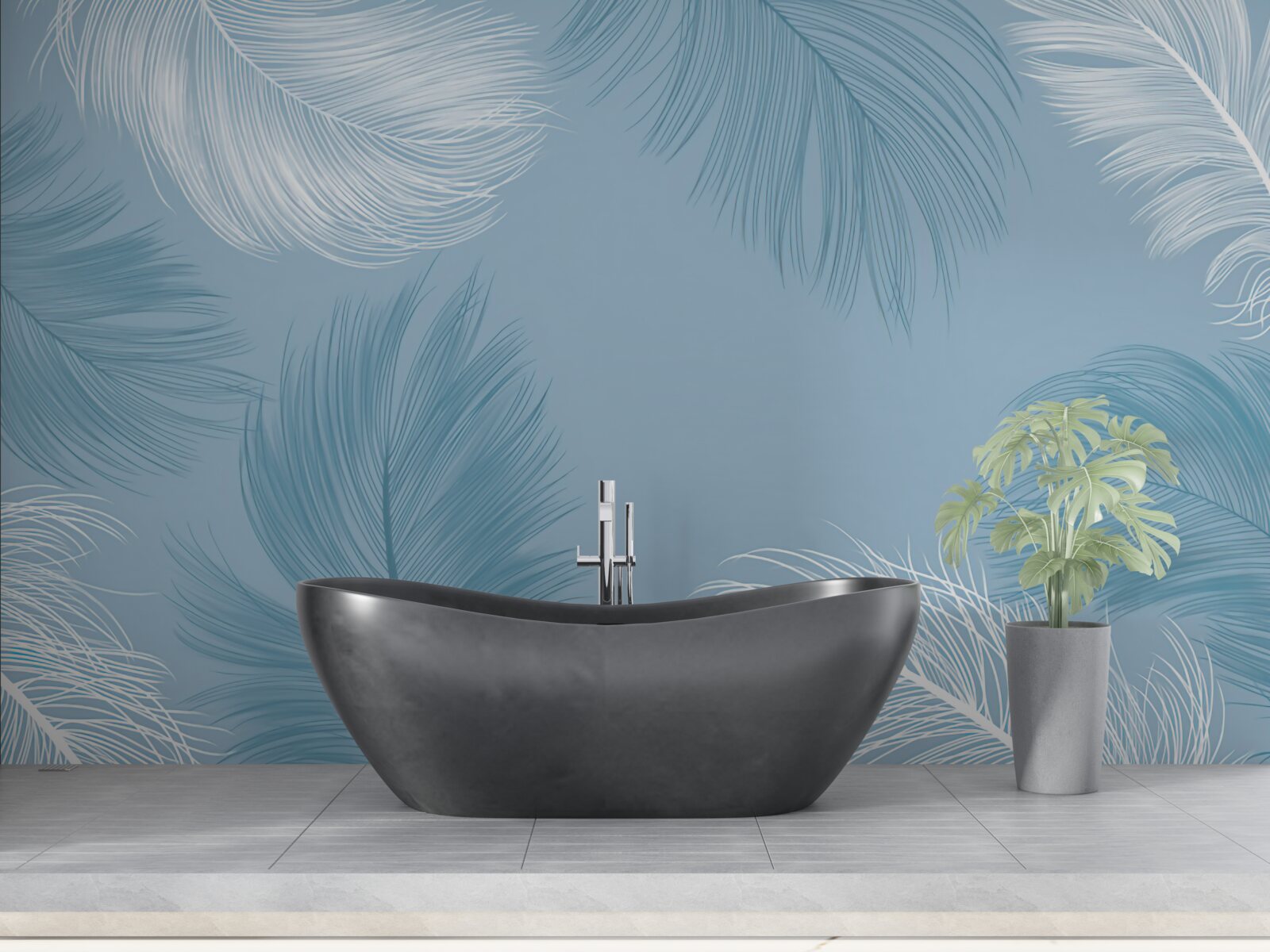 Fototapeta miękkie tło piór w kolorze nieba