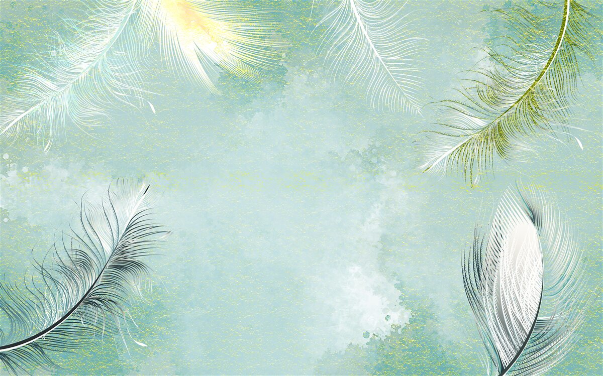 Fototapeta subtelny turkusowy wdzięk piór