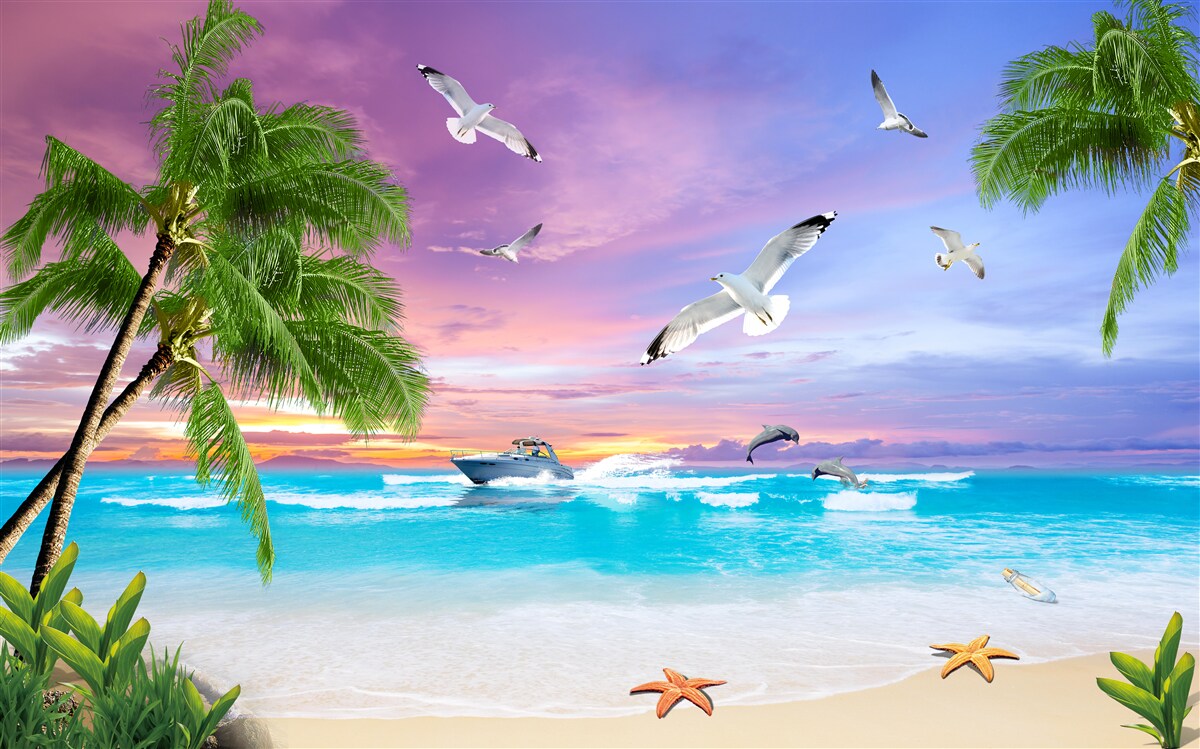 Fototapeta tropikalne wybrzeże i łódź