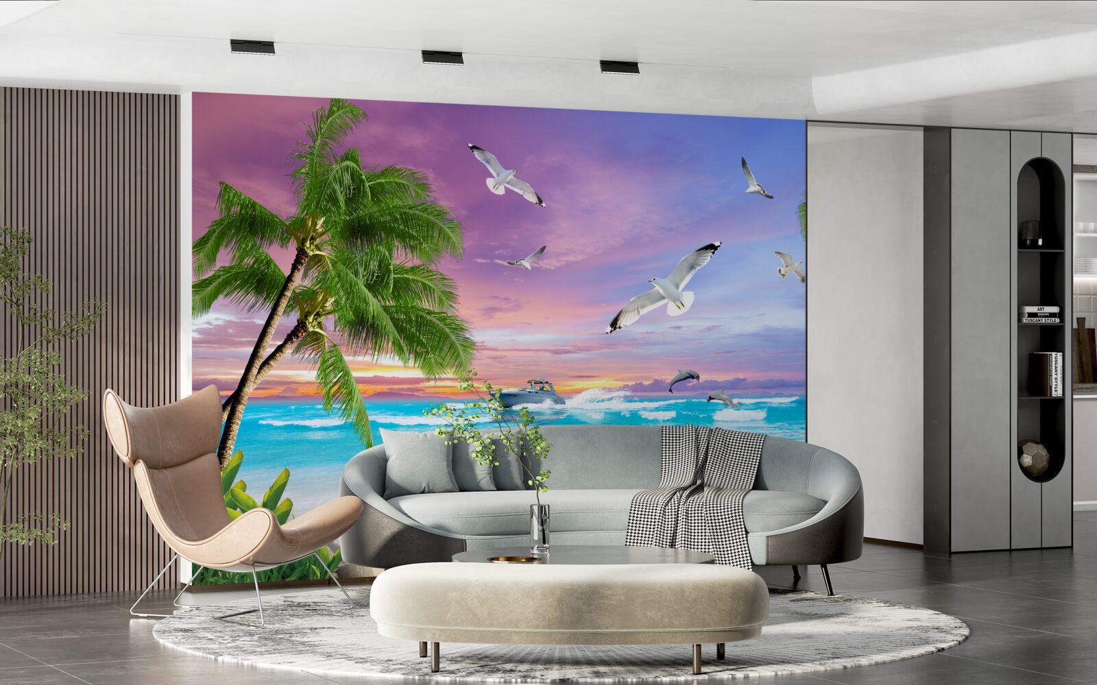 Fototapeta tropikalne wybrzeże i łódź