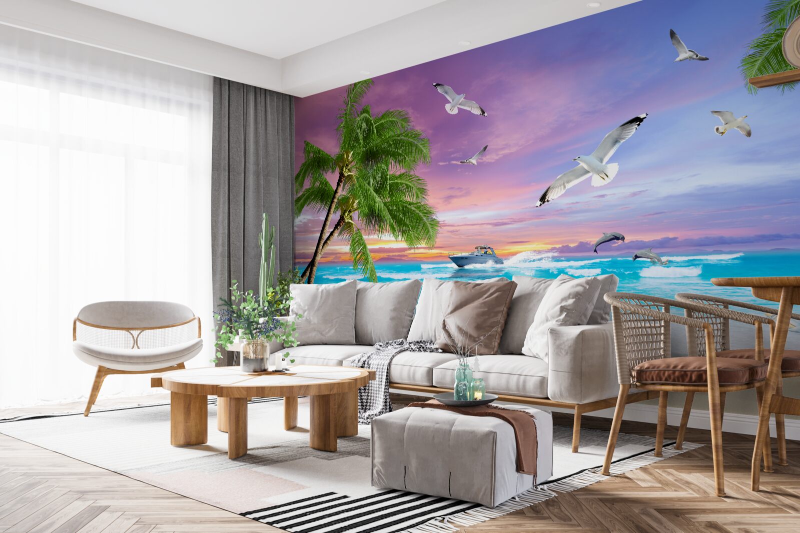 Fototapeta tropikalne wybrzeże i łódź