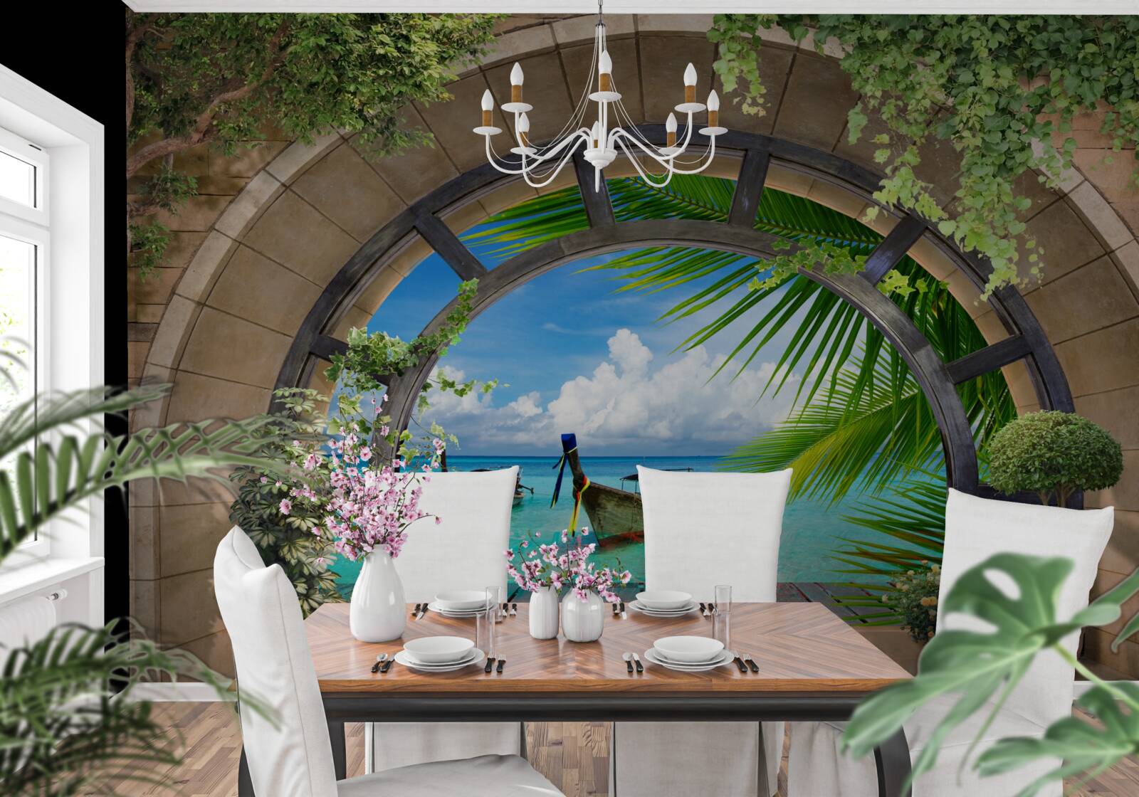 Fototapeta szyberdach z panoramą błękitnej wody morza