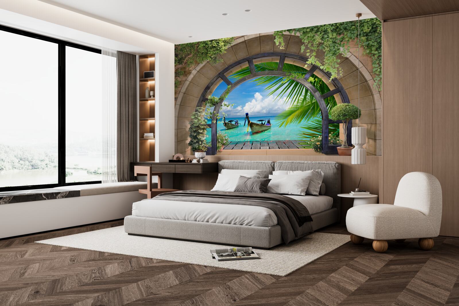 Fototapeta szyberdach z panoramą błękitnej wody morza