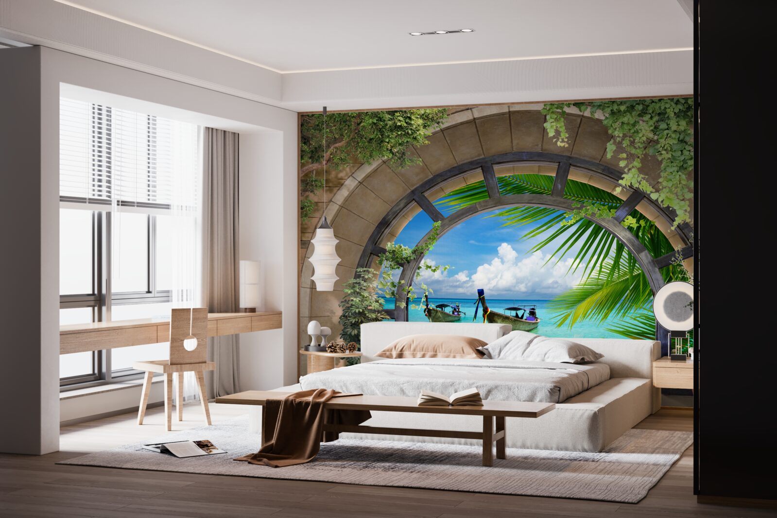 Fototapeta szyberdach z panoramą błękitnej wody morza