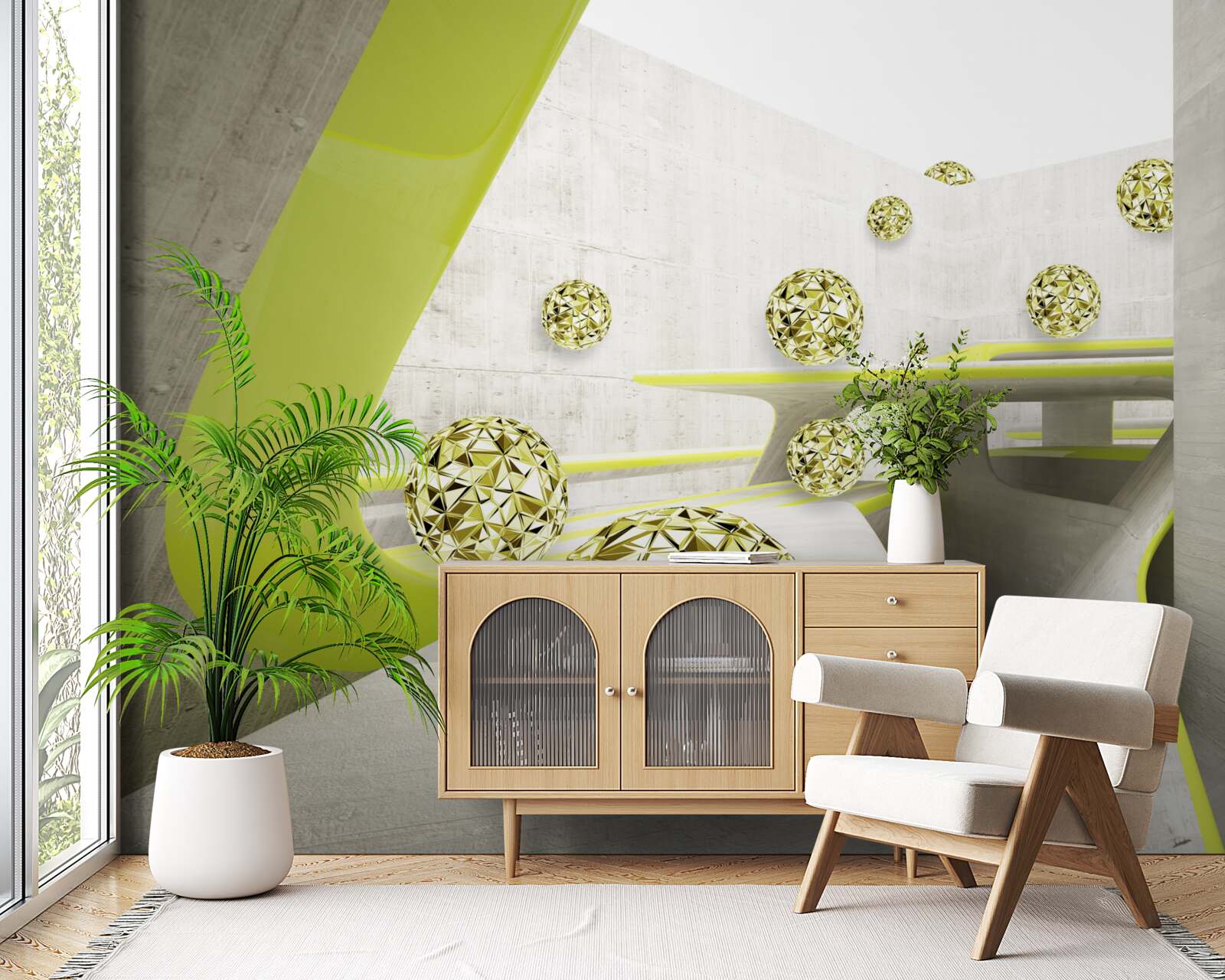 Fototapeta złote kule toczą się w dół