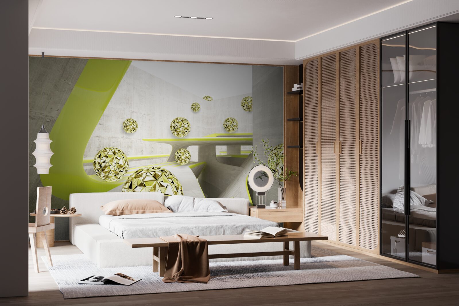 Fototapeta złote kule toczą się w dół