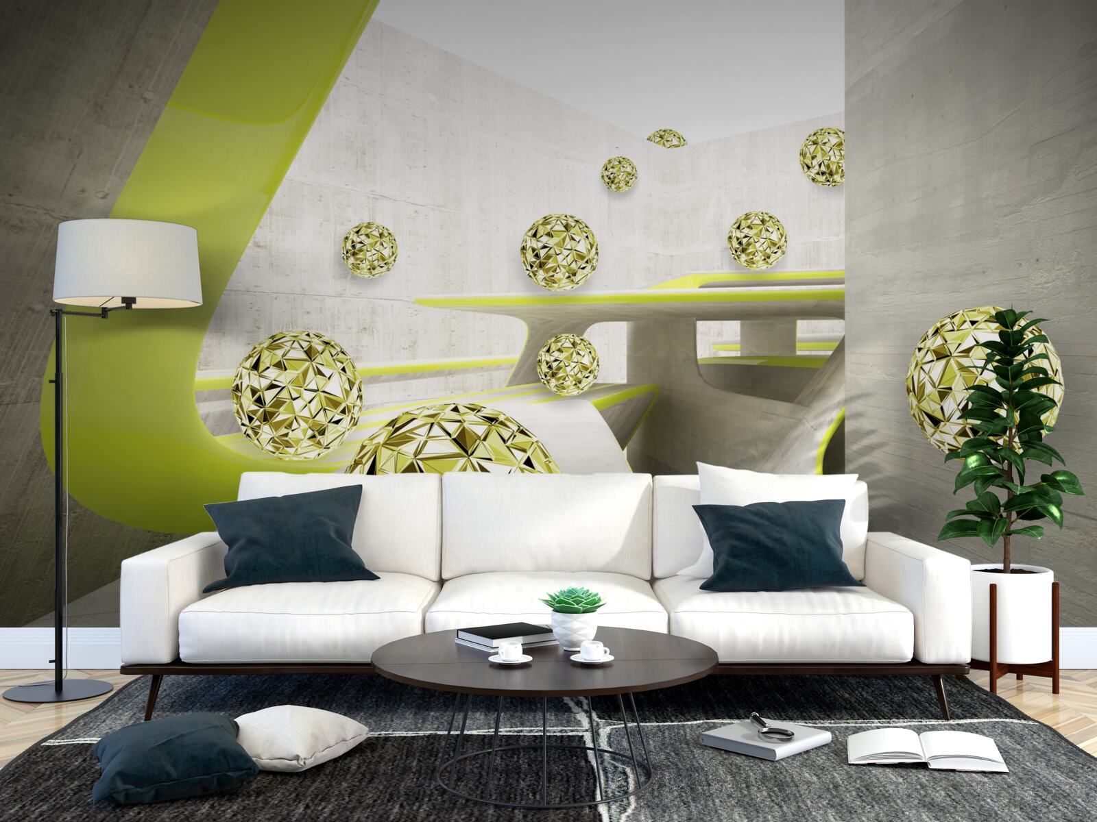 Fototapeta złote kule toczą się w dół