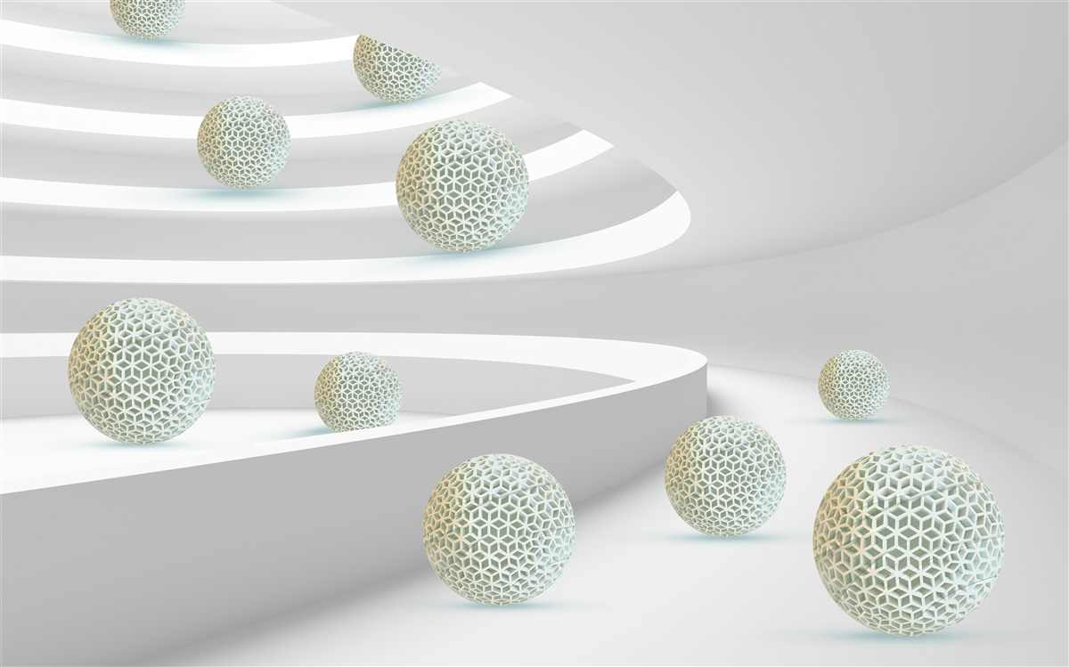 Fototapeta kule opadają w dół po okrągłych torach