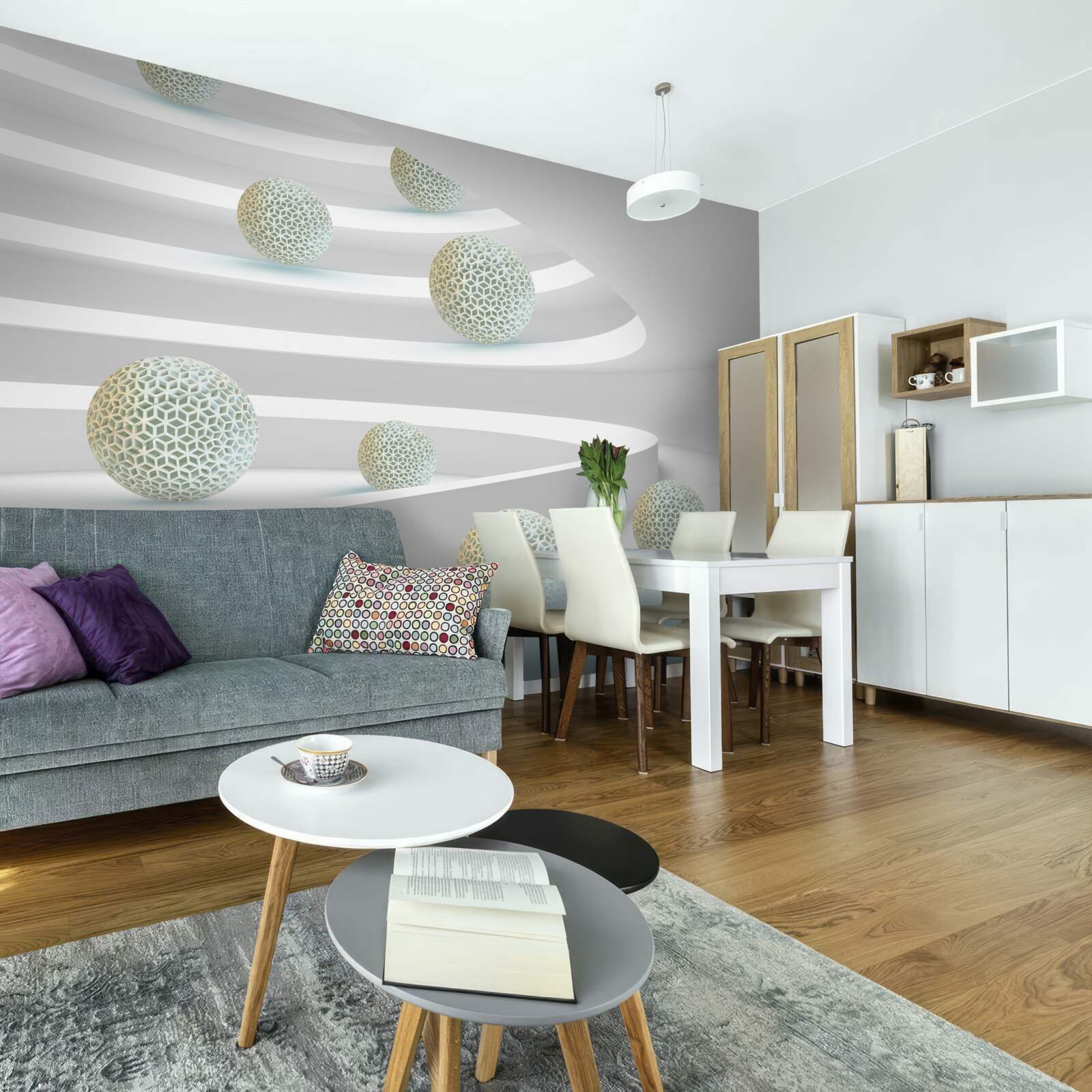 Fototapeta kule opadają w dół po okrągłych torach