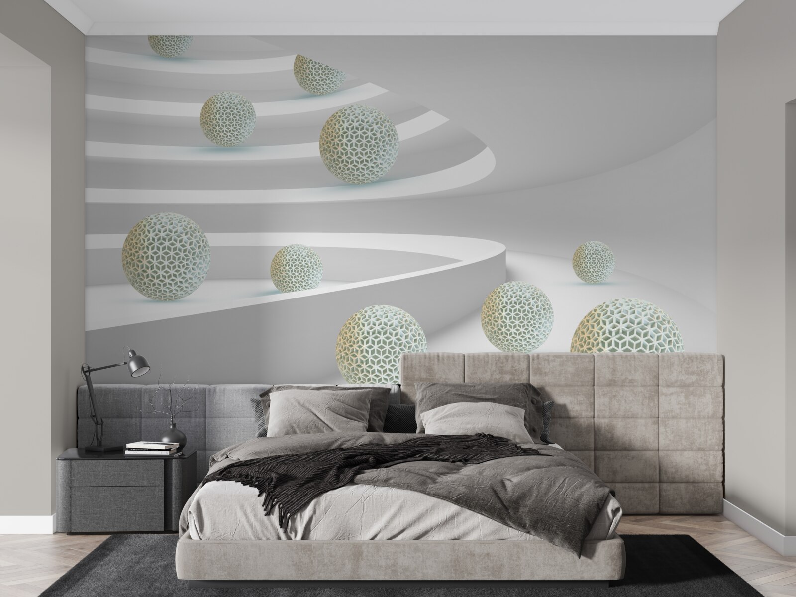 Fototapeta kule opadają w dół po okrągłych torach