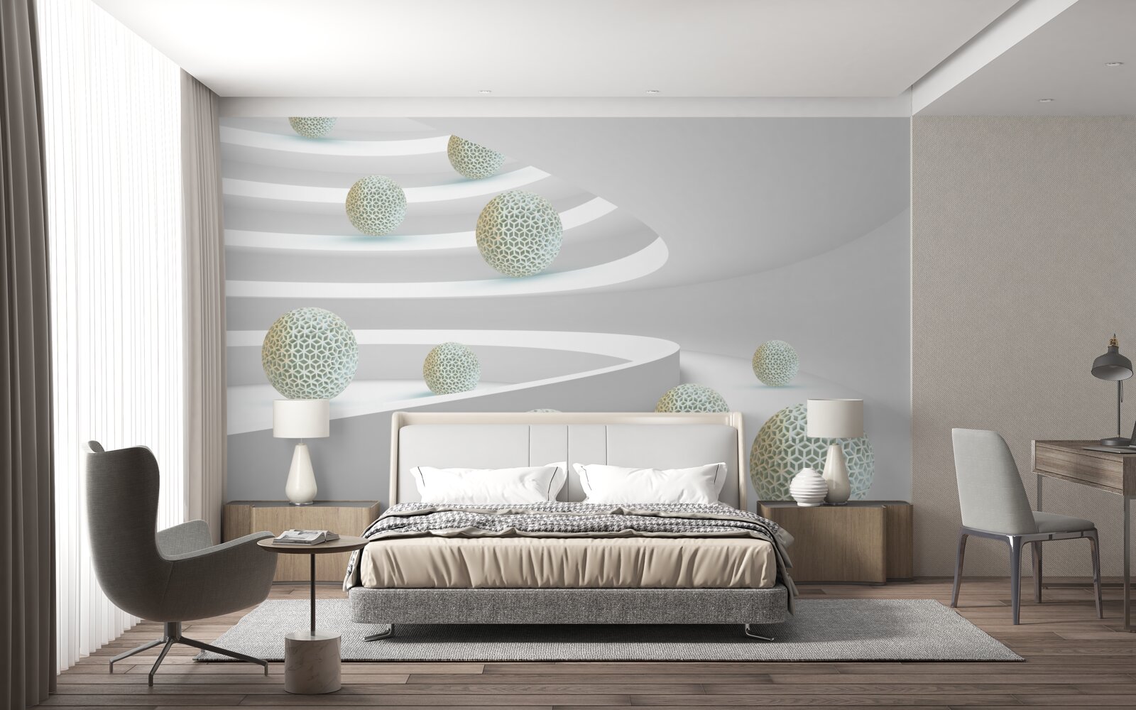 Fototapeta kule opadają w dół po okrągłych torach