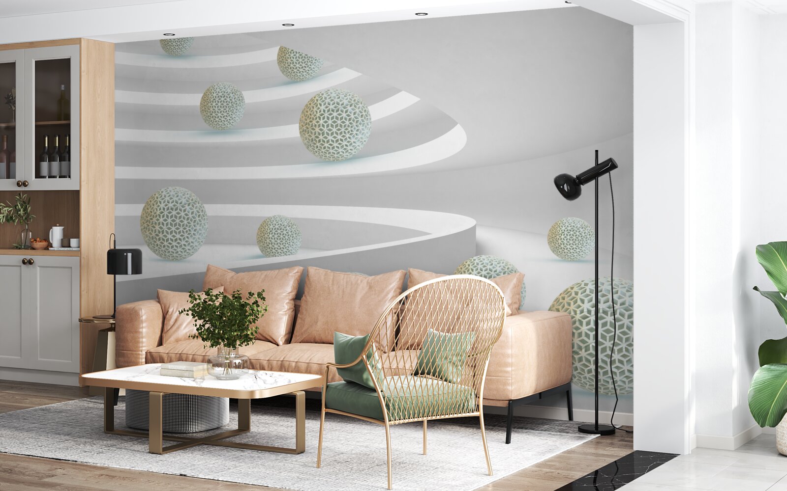 Fototapeta kule opadają w dół po okrągłych torach