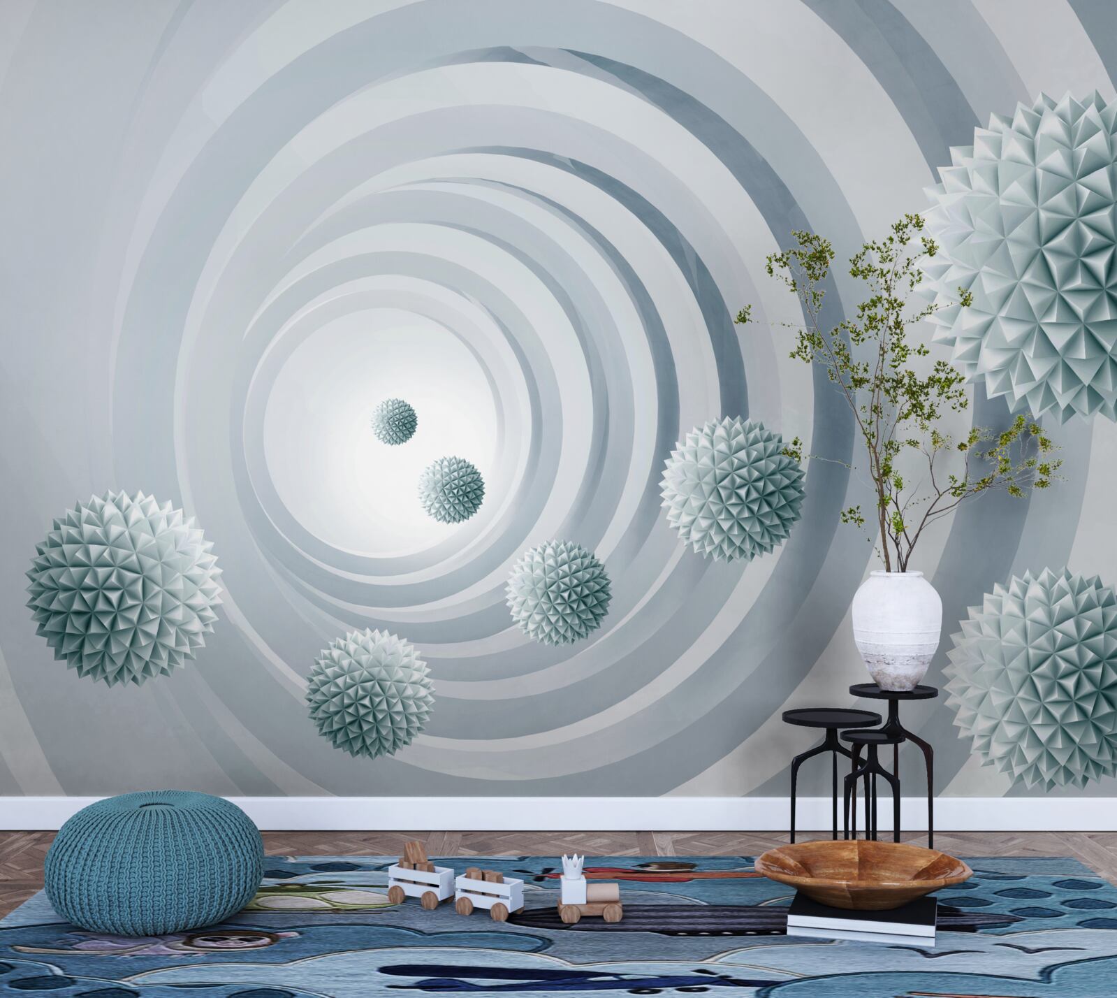 Fototapeta kule znikają w okrągłym przejściu