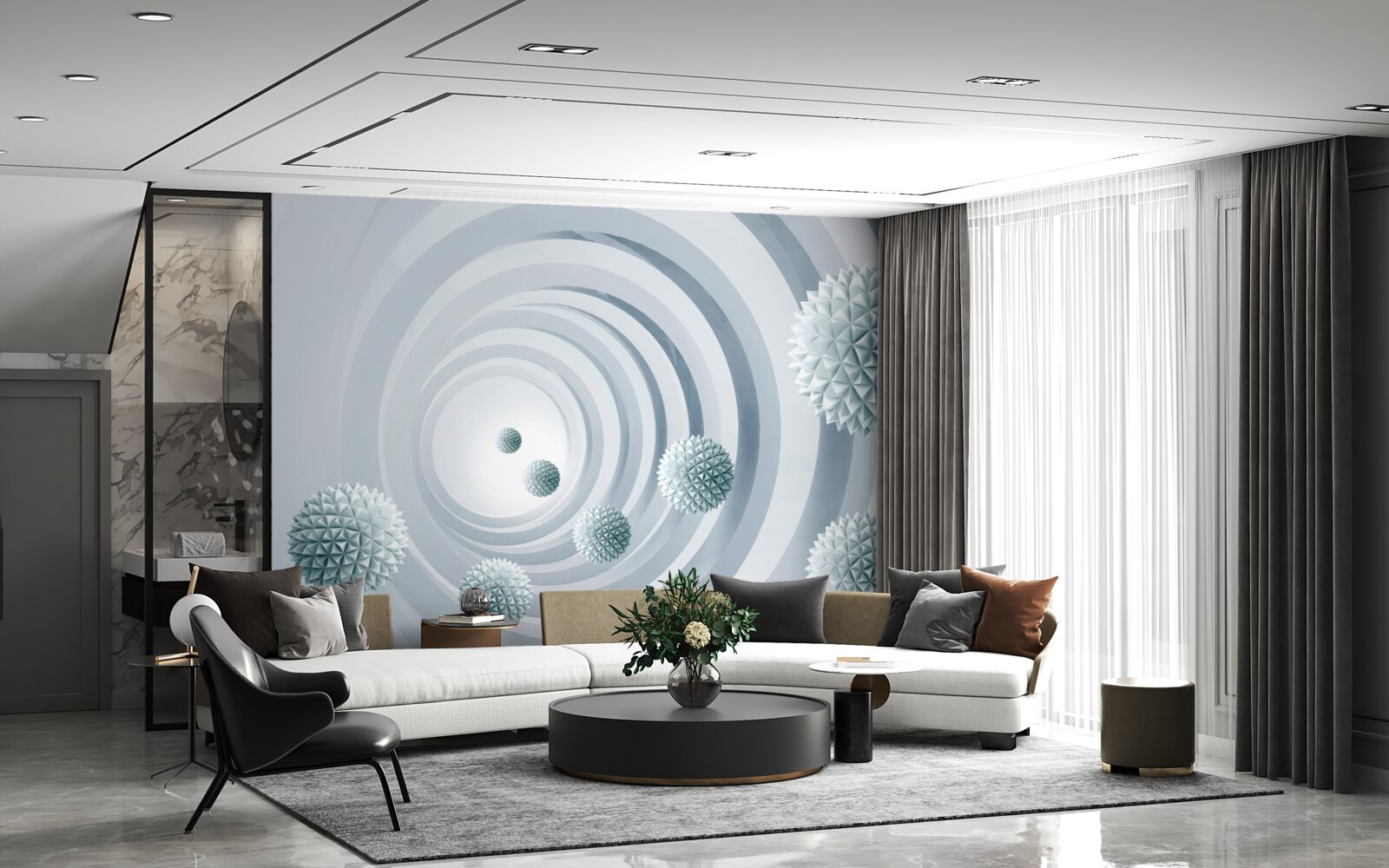 Fototapeta kule znikają w okrągłym przejściu