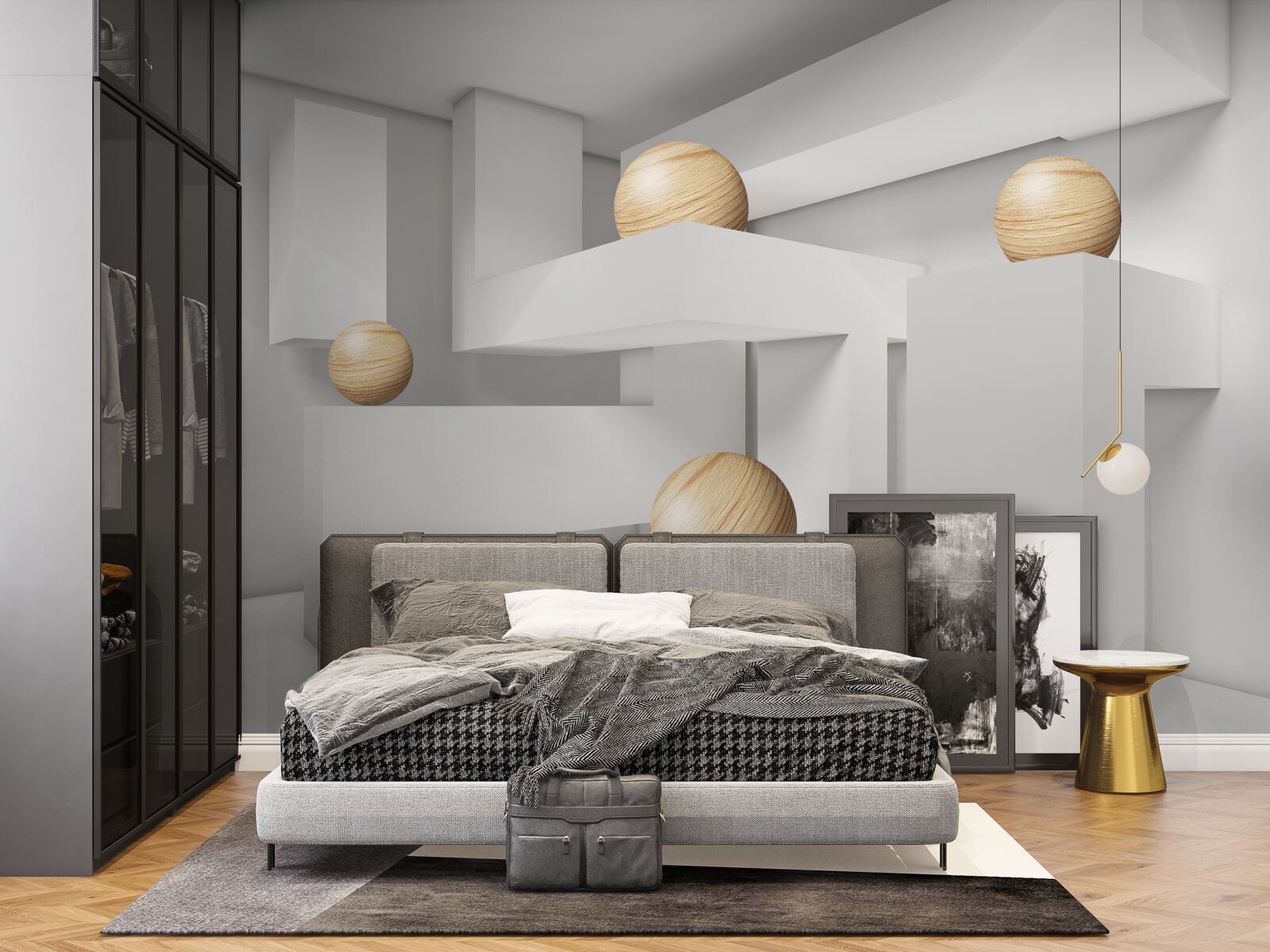 Fototapeta kule złota na cokołach