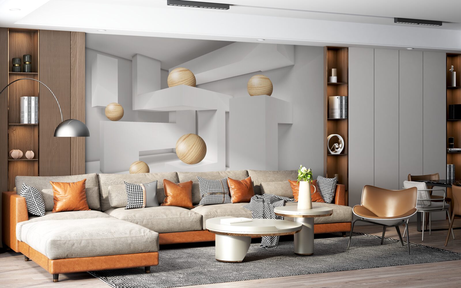 Fototapeta kule złota na cokołach