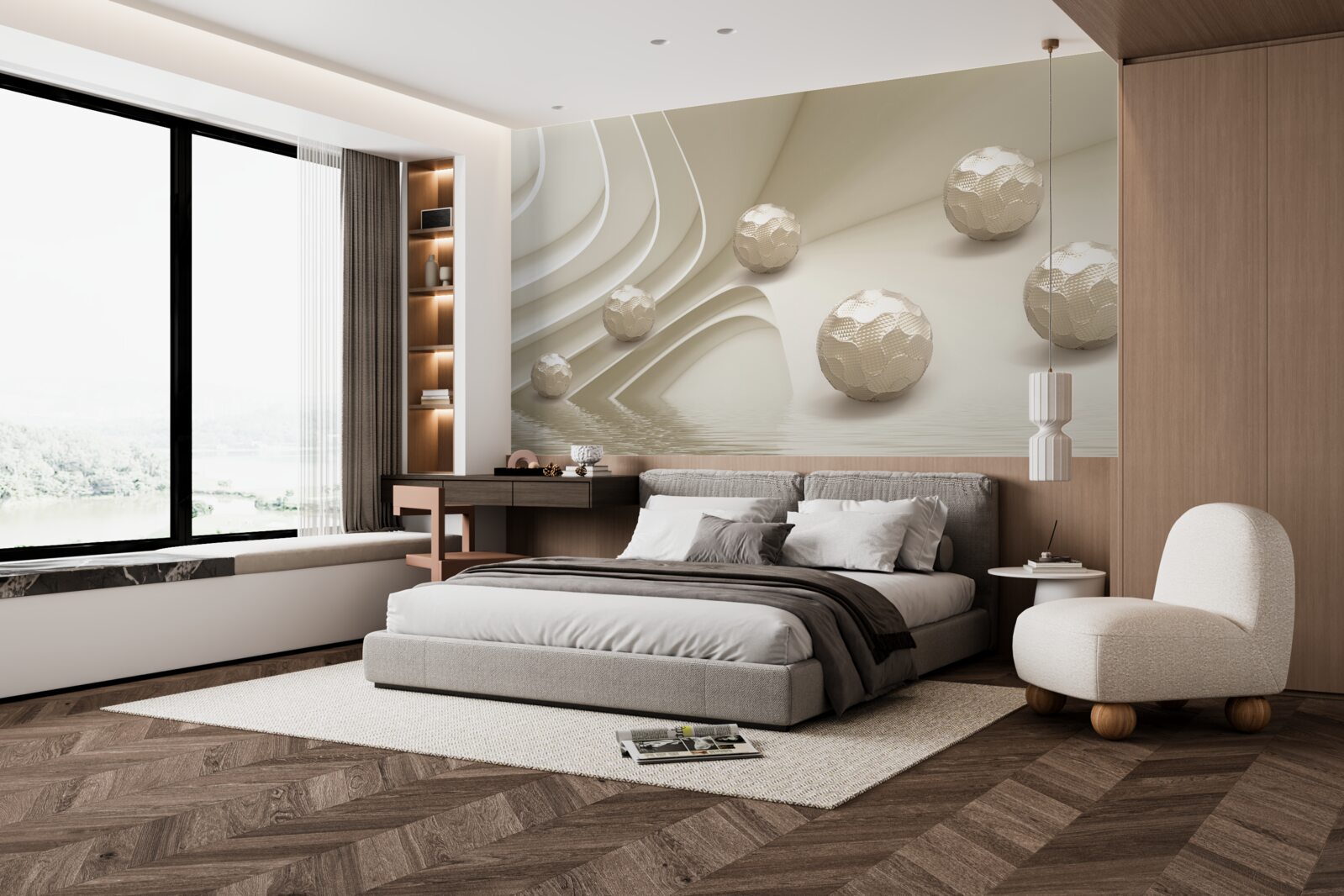 Fototapeta fasetowane kule toczące się w dół