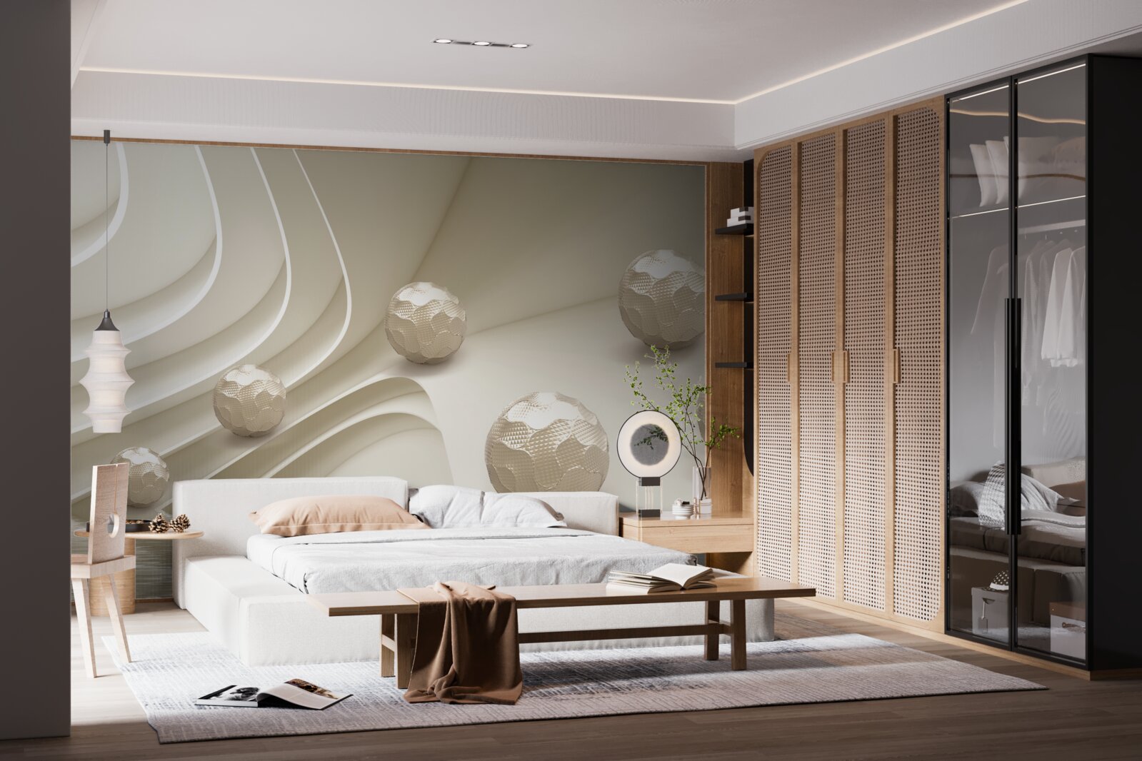 Fototapeta fasetowane kule toczące się w dół