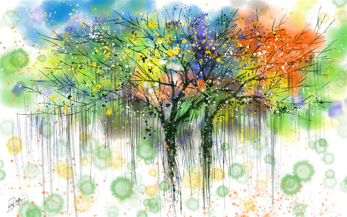 Fototapeta jesienny las jest pełen jasnych kolorów