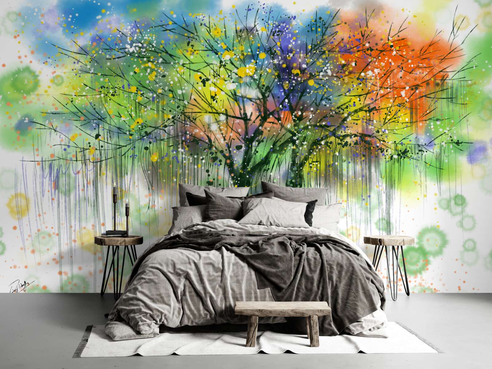 Fototapeta jesienny las jest pełen jasnych kolorów