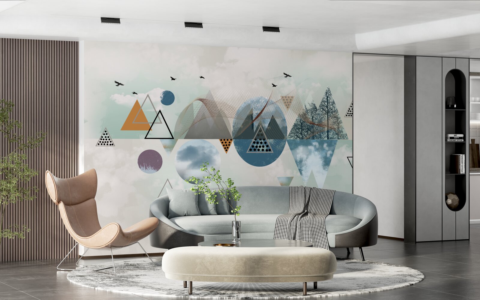 Fototapeta las w górach i przestrzeń lazurowego nieba