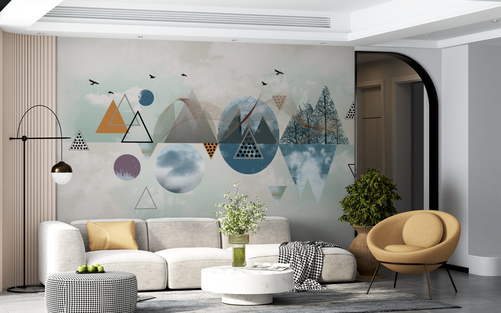 Fototapeta las w górach i przestrzeń lazurowego nieba